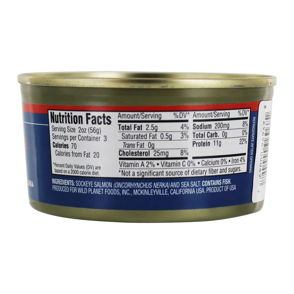 Sockeye de salmão selvagem do Alasca - 6 oz. Wild Planet - Imagem 2