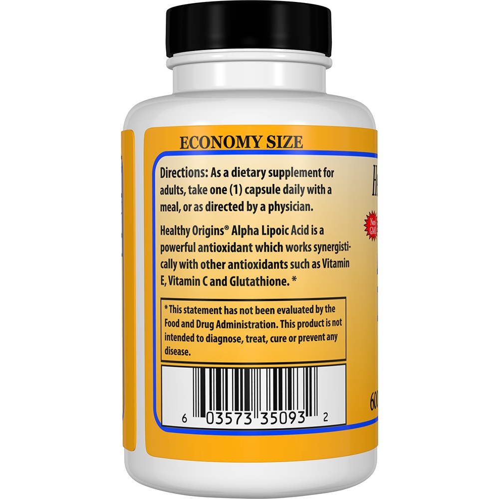 Ácido Alpha-Lipóico 600 mg. - Cápsulas 150 Healthy Origins - Imagem 3