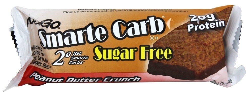 Smarte Carb Bar Açúcar Livre Amendoim Manteiga Crise - 1.76 oz. NuGo Nutrition