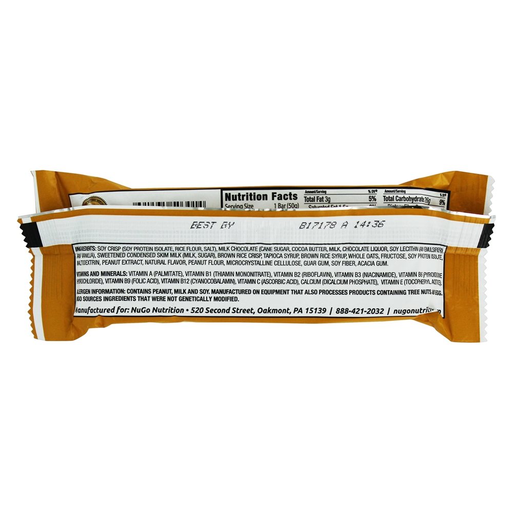 Para Ir Proteína Bar Amendoim Manteiga Chocolate - 1.76 oz. NuGo Nutrition - Imagem 2