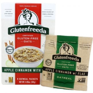 Aveia instantânea com canela de linho e maçã - 8 Pacotes (s) Glutenfreeda