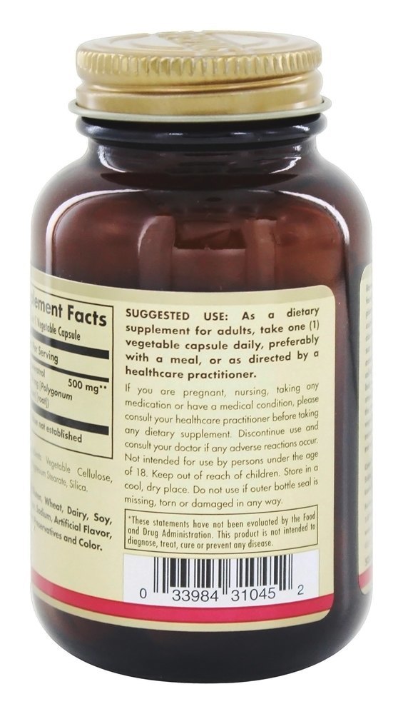 Resveratrol 500 mg. - Cápsulas vegetarianas 30 Solgar - Imagem 3