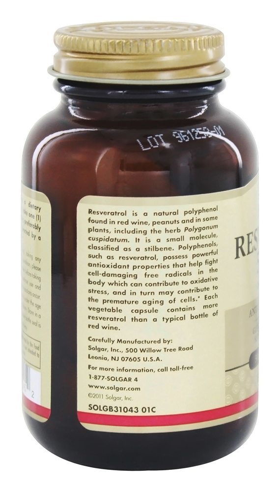 Resveratrol 500 mg. - Cápsulas vegetarianas 30 Solgar - Imagem 4