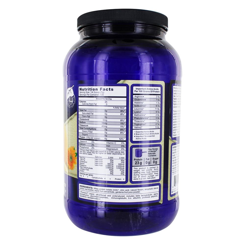 Néctar Naturals Soro de leite coalhado Proteína Isolar Natural Laranja - 2 lbs. Syntrax - Imagem 2