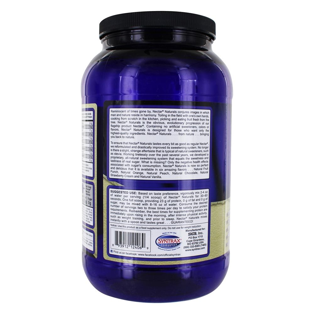 Néctar Naturals Soro de leite coalhado Proteína Isolar Natural Laranja - 2 lbs. Syntrax - Imagem 3