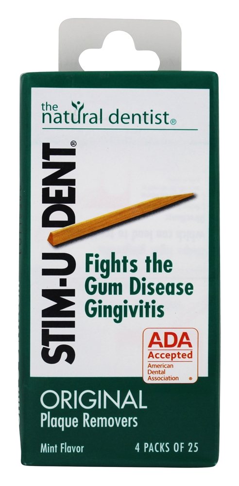 Removedores de Placa Stim-U-Dent 4 Pacotes de 25 Hortelã - 100 Pick (s) The Natural Dentist