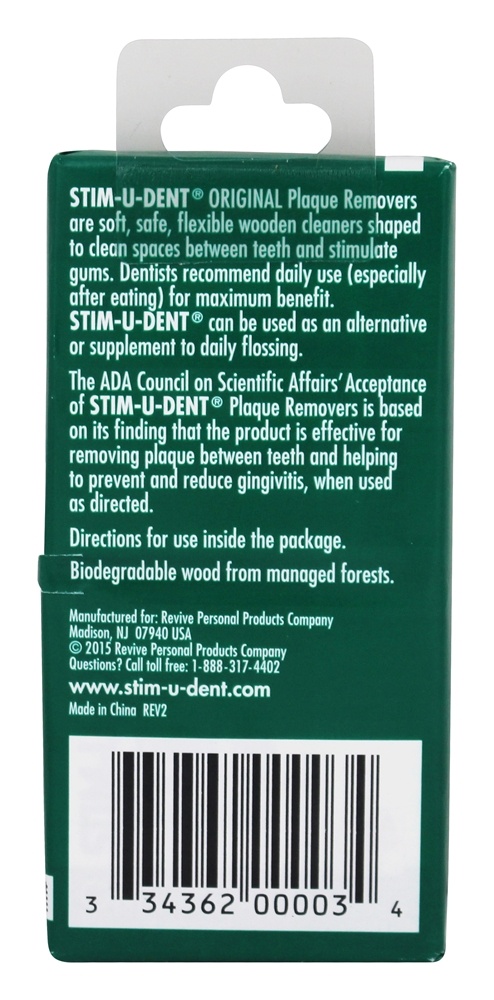 Removedores de Placa Stim-U-Dent 4 Pacotes de 25 Hortelã - 100 Pick (s) The Natural Dentist - Imagem 2