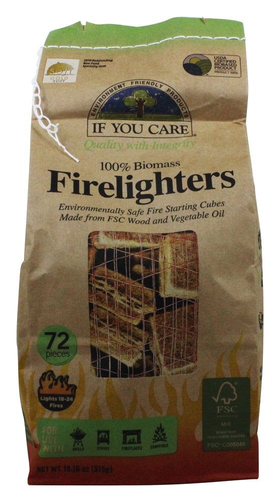Cubos de partida de madeira dos Firelighters - 72 Peça (s) If You Care