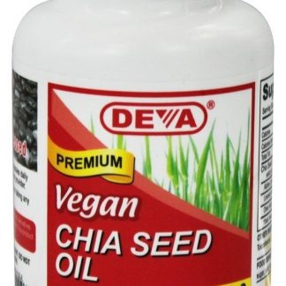 Óleo de semente de Chia vegana Omega 3 - 6 - 9 - Cápsulas vegetarianas 90 Deva Nutrition