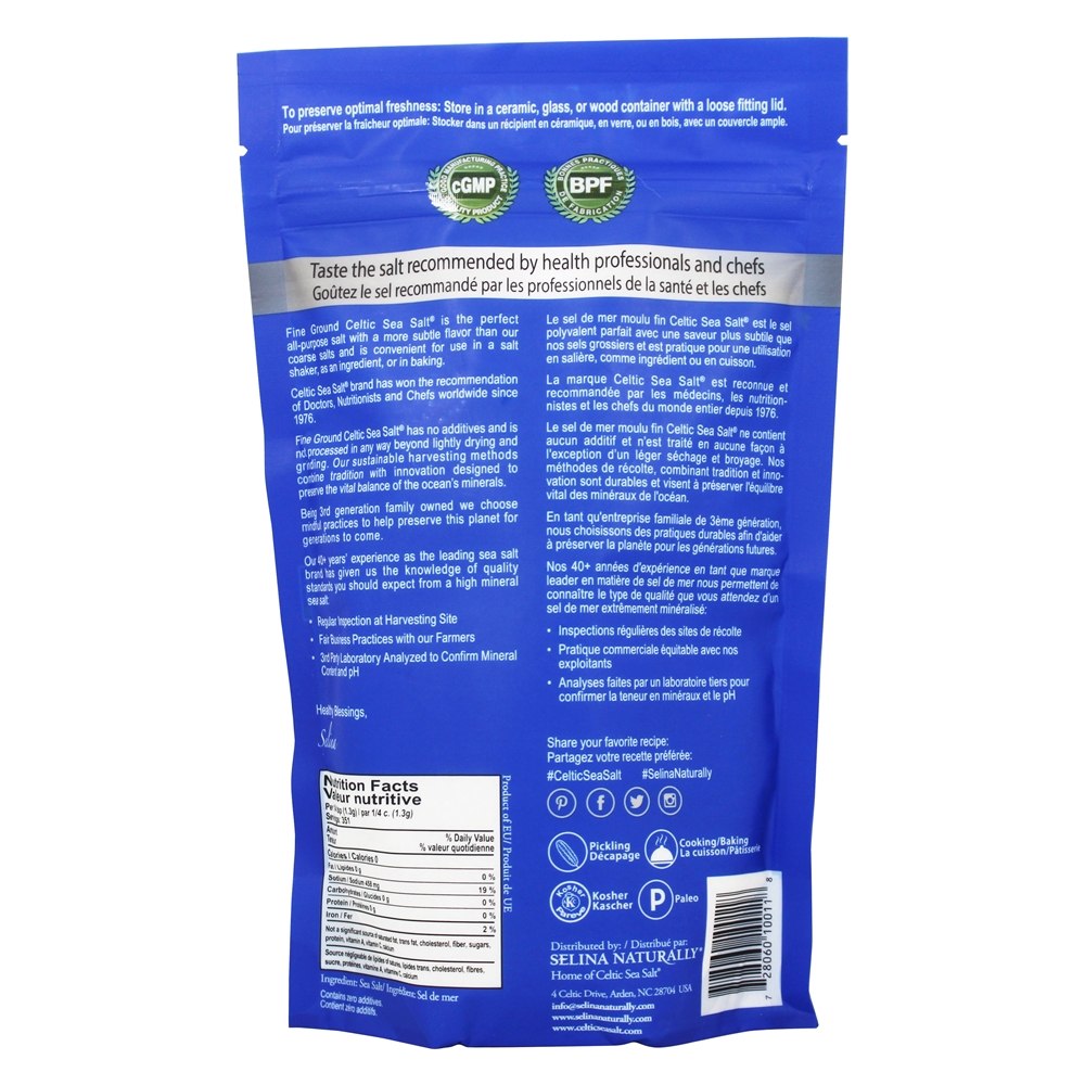Terra fina do saco Resealable da mistura mineral vital - 1 lb. Celtic Sea Salt - Imagem 2