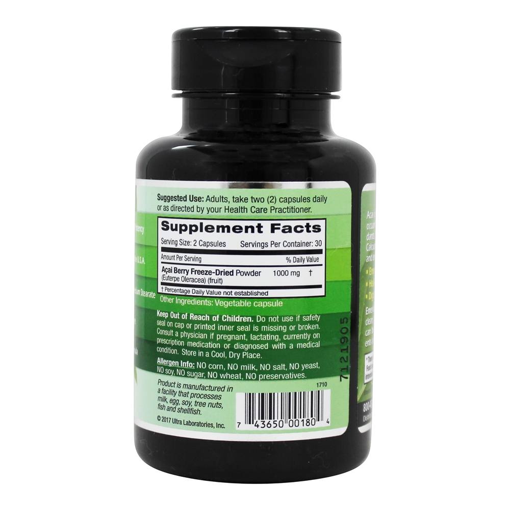 Açaí Berry liofilizado fresco - 60 Cápsulas Vegetarianas Anteriormente FruitrientsXEmerald Labs - Imagem 2
