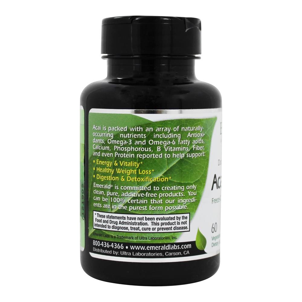 Açaí Berry liofilizado fresco - 60 Cápsulas Vegetarianas Anteriormente FruitrientsXEmerald Labs - Imagem 3