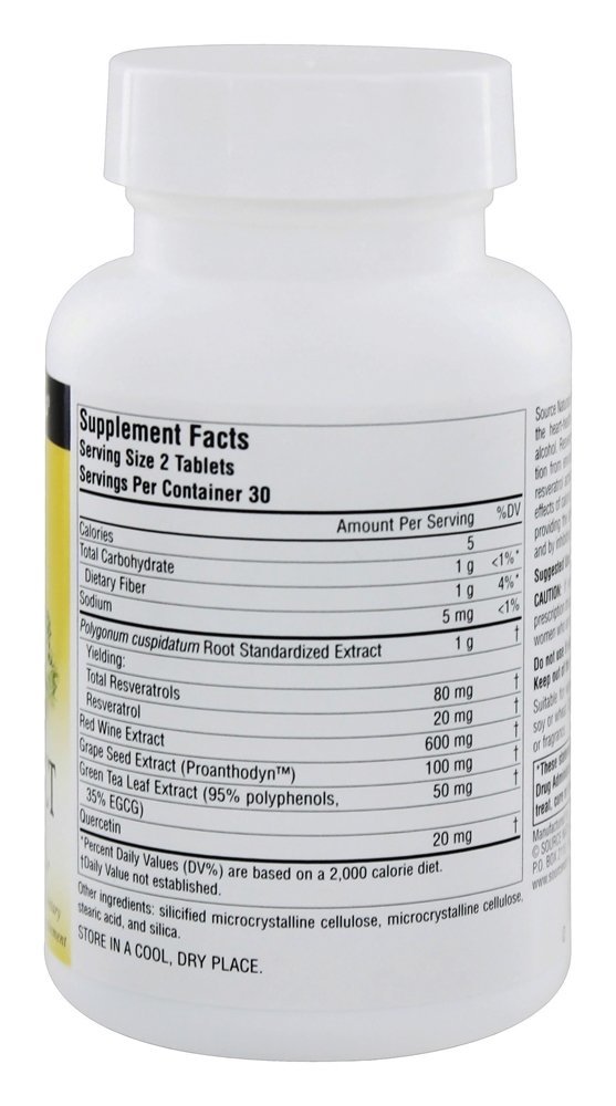 Extrato de Vinho Tinto com Resveratrol - 60 Tablets Source Naturals - Imagem 2