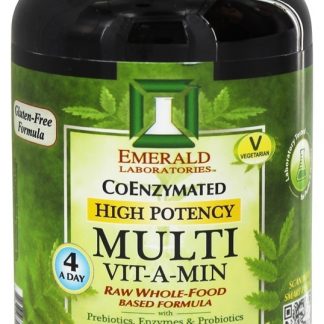 Multi Vit-A-Min Fórmula Coenzimada de Alta Potência a Base de Alimentos Integrais - Cápsulas vegetarianas 120 Emerald Labs