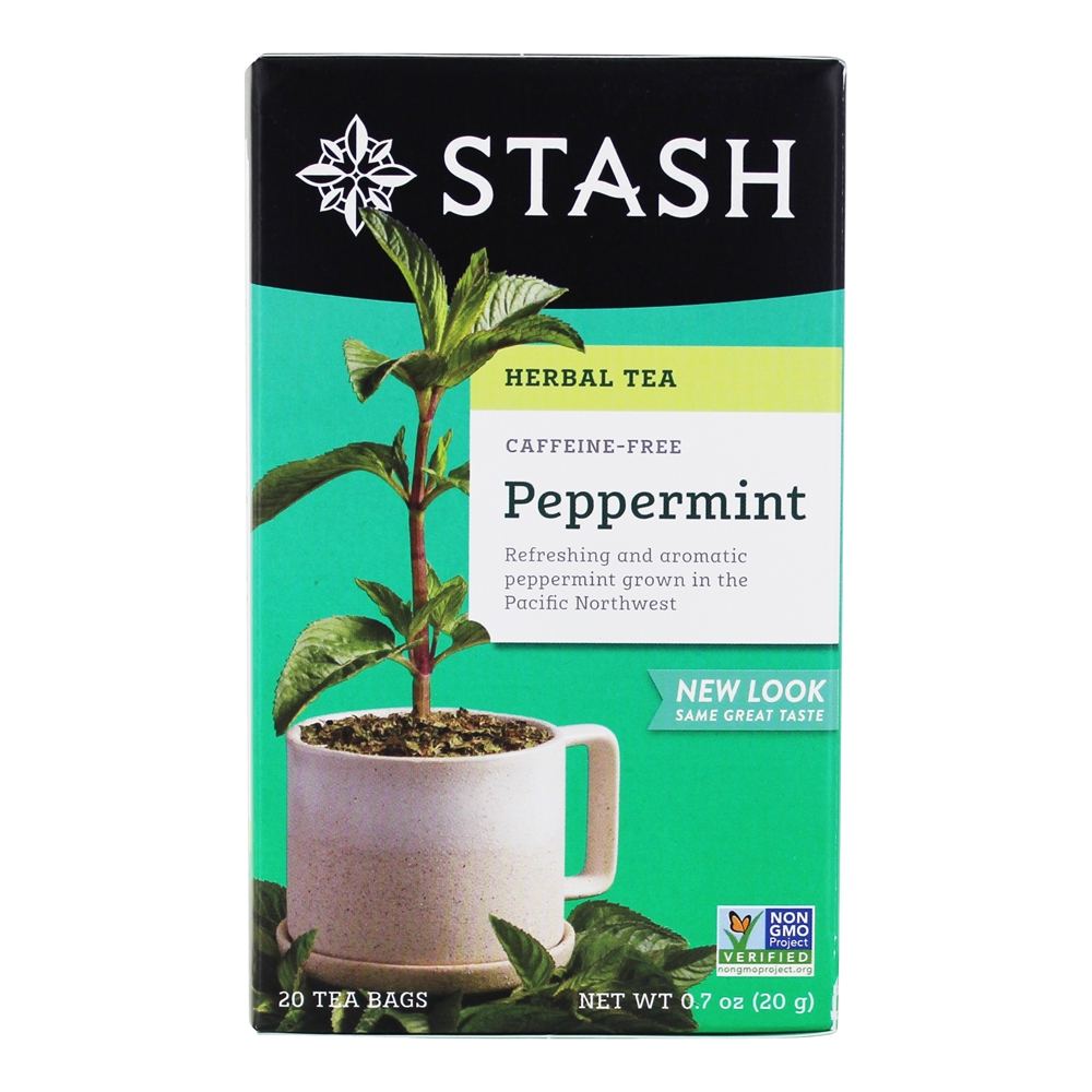 Chá de ervas hortelã-pimenta sem cafeína - 20 Saquinhos de Chá Stash Tea