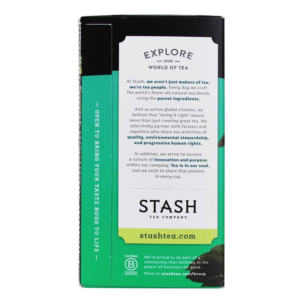 Chá de ervas hortelã-pimenta sem cafeína - 20 Saquinhos de Chá Stash Tea - Imagem 3