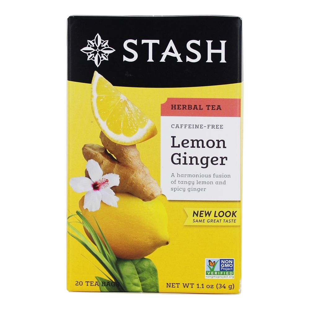 Chá de ervas de gengibre sem cafeína - 20 Saquinhos de Chá Stash Tea
