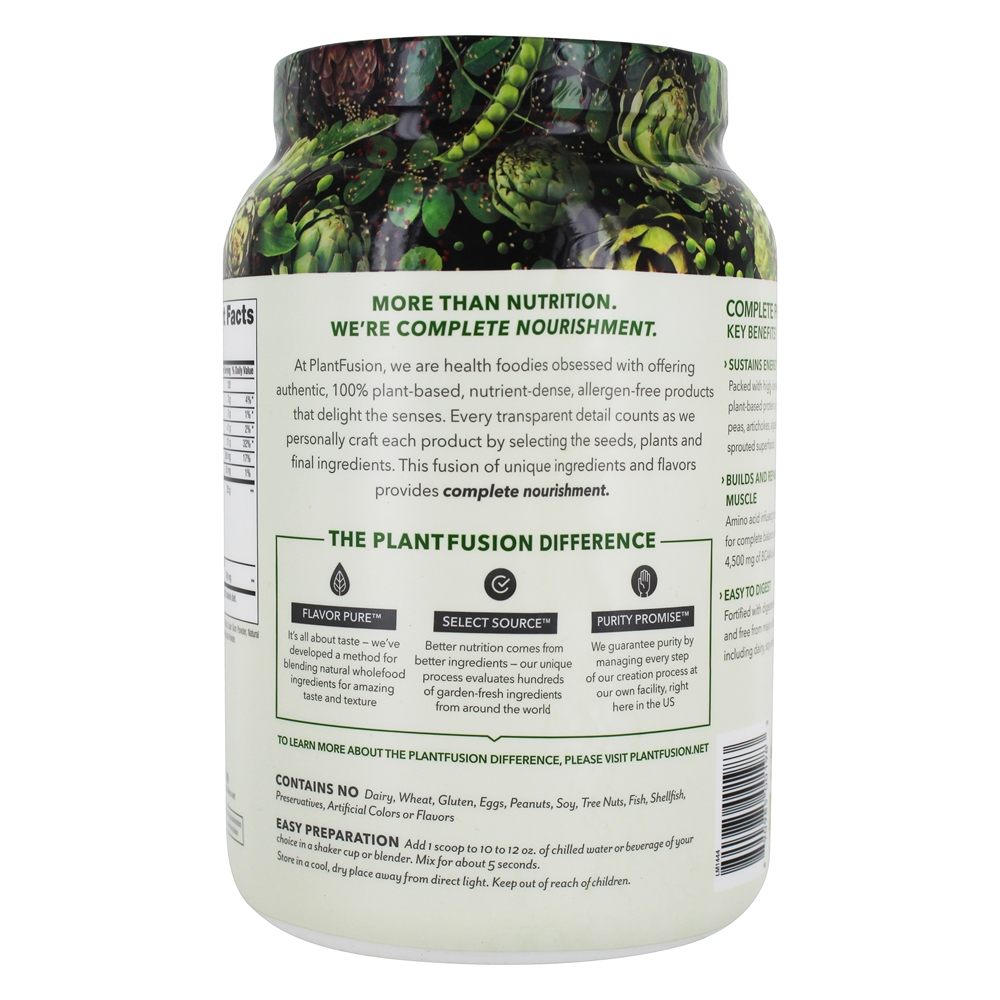 Proteína Vegetal Completa Natural - Sem estévia - 1.85 lb. PlantFusion - Imagem 3