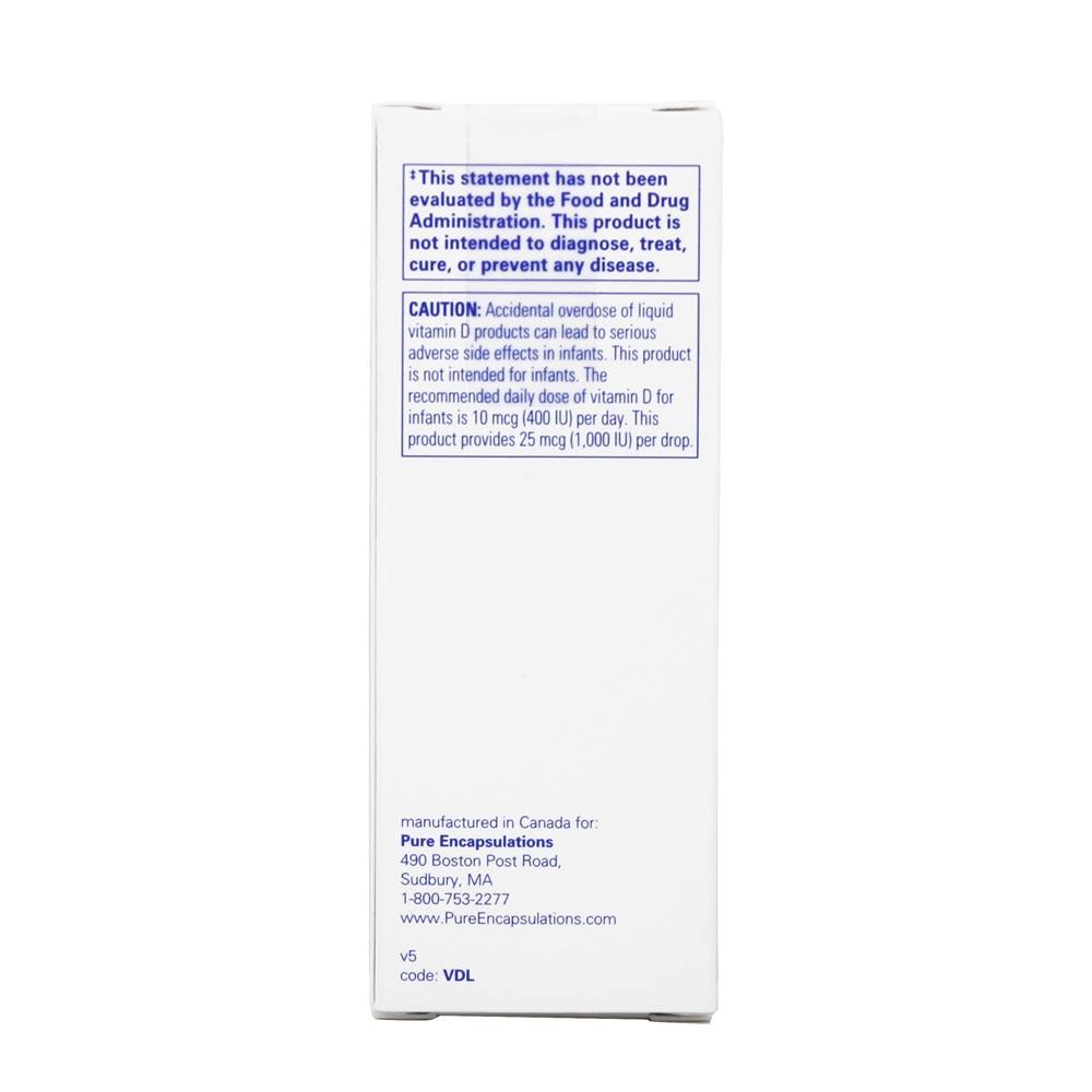 Vitamina D3 Líquida 25 mcg. - 22.5 ml. Pure Encapsulations - Imagem 4