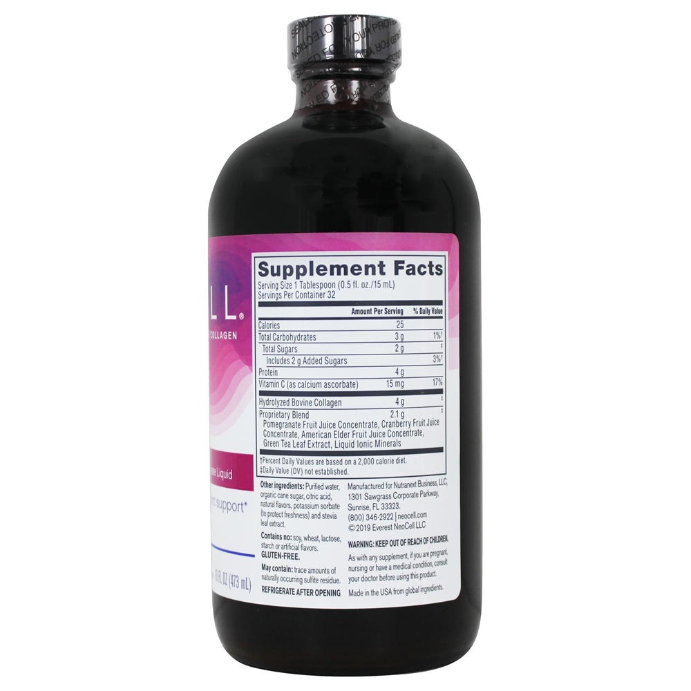 Colágeno + C Líquido de Romã 4000 mg. - 16 fl. oz. NeoCell - Imagem 2
