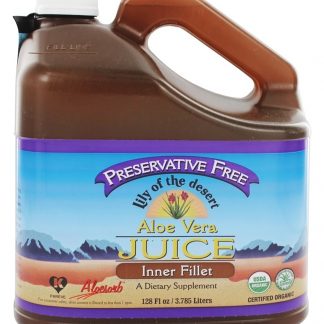 Conservante de filé interno de suco orgânico de aloe vera sem conservantes - 128 fl. oz. Lily Of The Desert