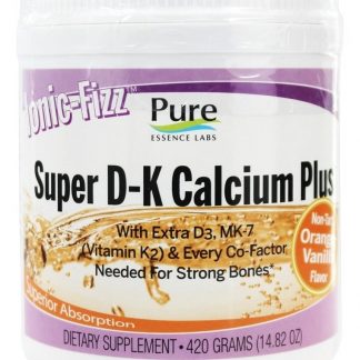Ionic-Fizz Super D K Cálcio Plus Sabor Laranja & Baunilha - 14.82 oz. Pure Essence Labs