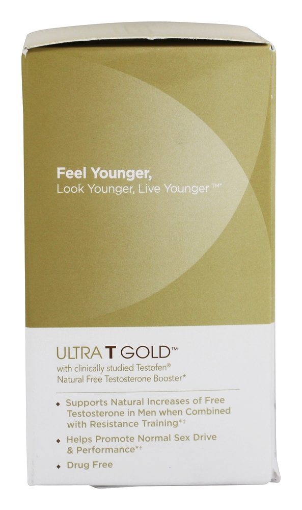 Impulsionador de testosterona livre natural Ultra T Gold - Cápsulas vegetarianas 60 Ageless Foundation - Imagem 3