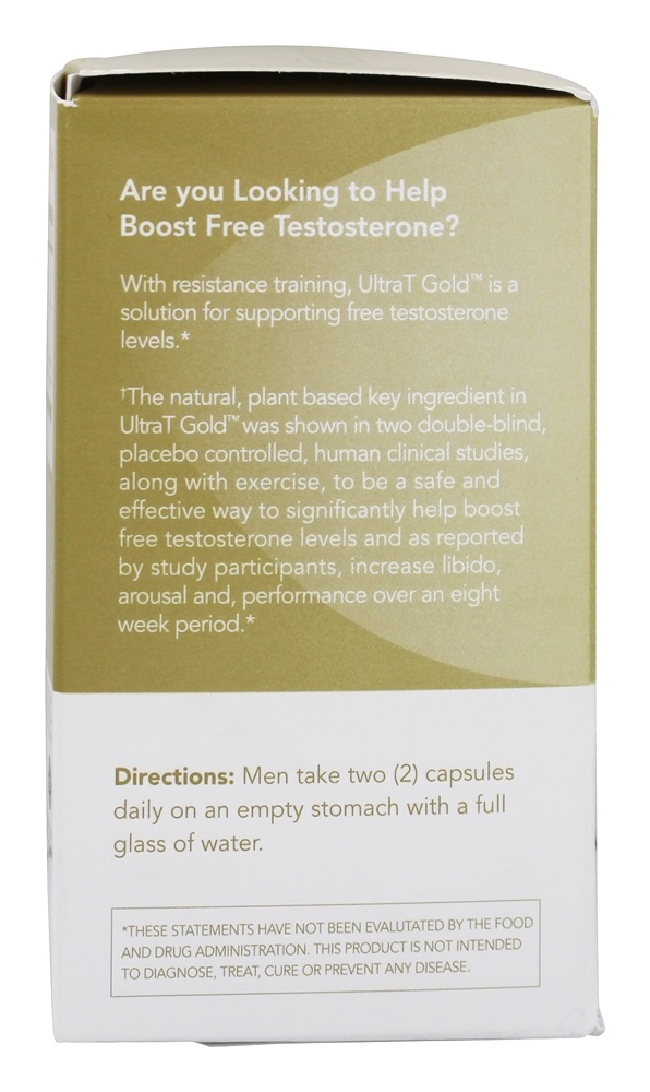 Impulsionador de testosterona livre natural Ultra T Gold - Cápsulas vegetarianas 60 Ageless Foundation - Imagem 4