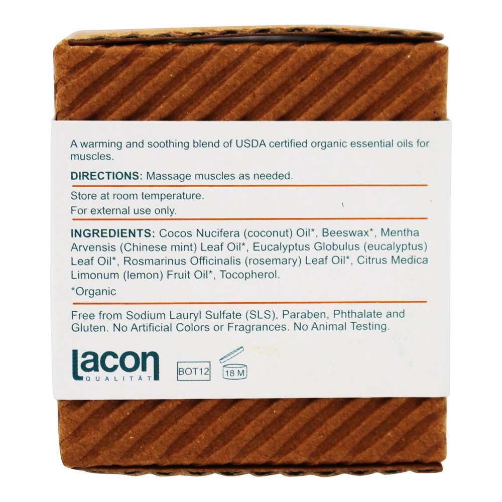 Bálsamo Corporal Aquecimento Orgânico Eucalipto Alecrim - 1.76 oz. Anteriormente Bálsamo para Calmante Orgânico U-Knead-It Botanique - Imagem 3