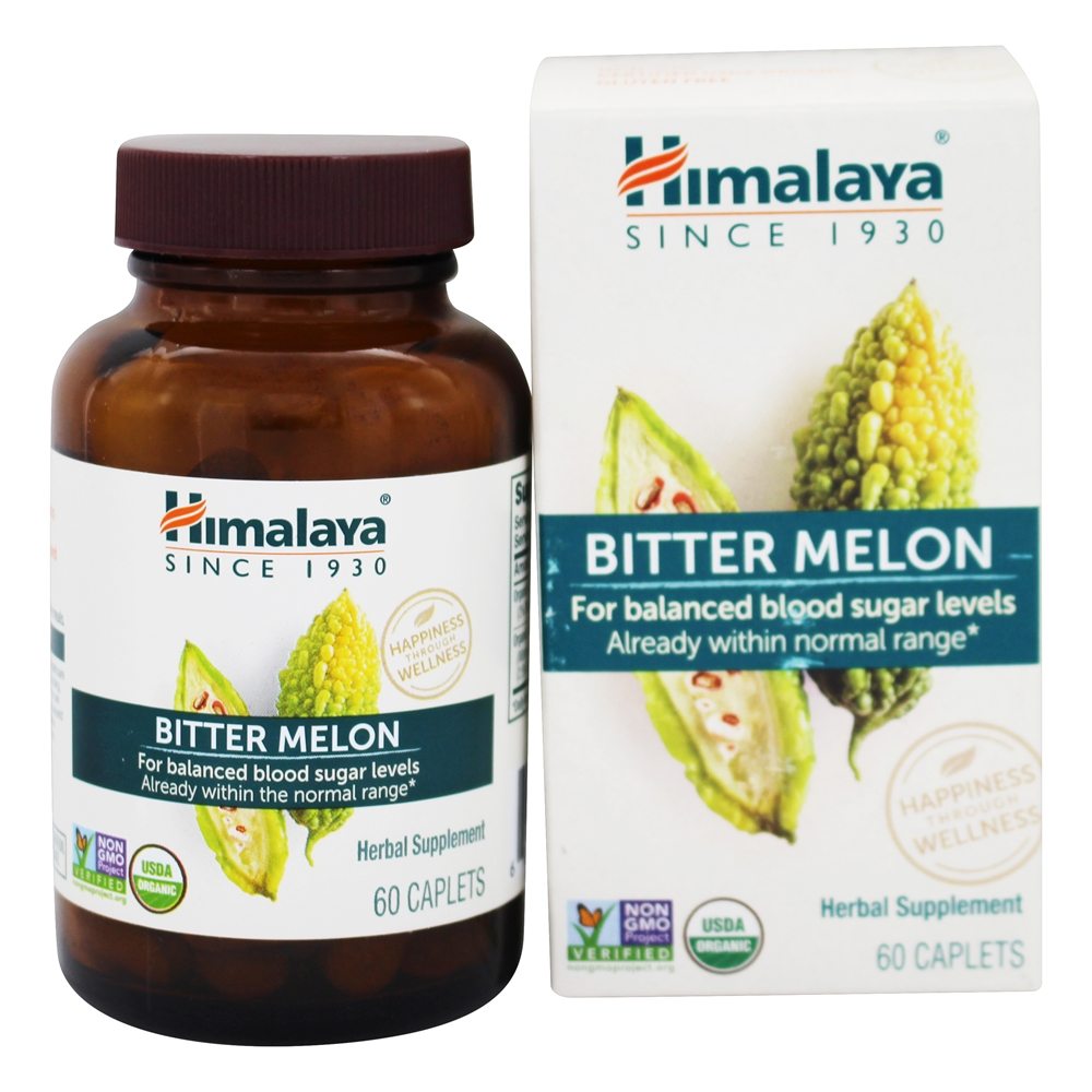 Amostra de melão amargo, alcance normal de açúcar no sangue - 60 Cápsulas Himalaya Herbal Healthcare
