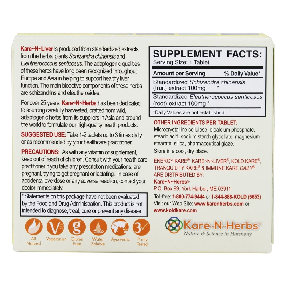Kare - N - Fígado - 40 Tablet (s) Kare-N-Herbs - Imagem 2