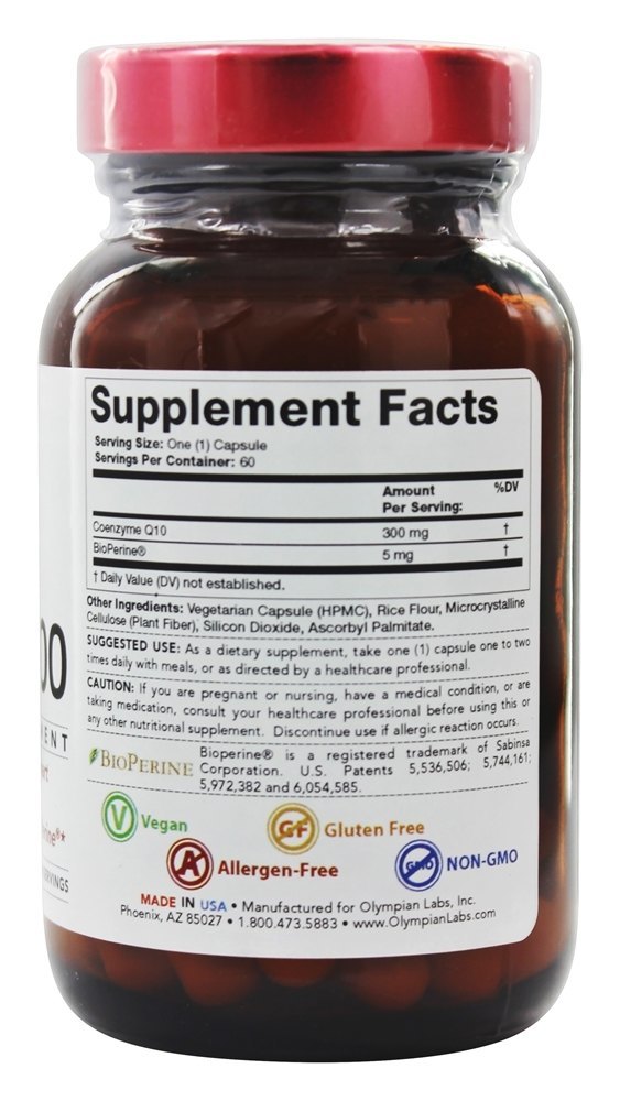 Coenzima Q10 300 mg. - Cápsulas 60 Olympian Labs - Imagem 2