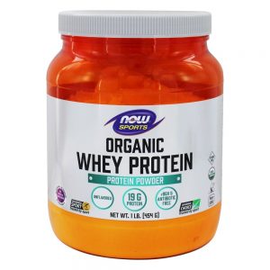 AGORA Sports Organic Whey Protein Powder Sem sabor - 1 lb. NOW Foods