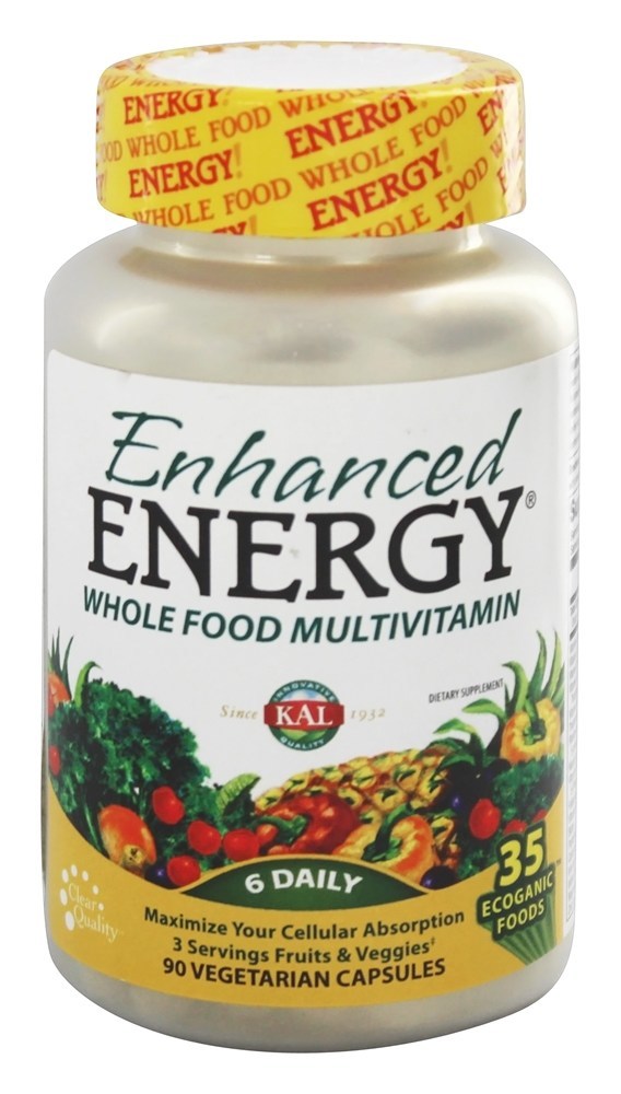 Enhanced Energy Multivitamínico de Alimentos Integrais Para Energia - Cápsulas vegetarianas 90 Kal
