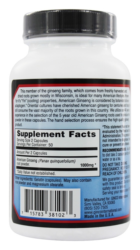 Ginseng Americano 1000 mg. - Cápsulas 100 Imperial Elixir - Imagem 2