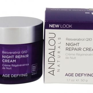 Idade Desafiando Noite Reparar Facial Creme com Resveratrol Q10 - 1.7 oz. Andalou Naturals