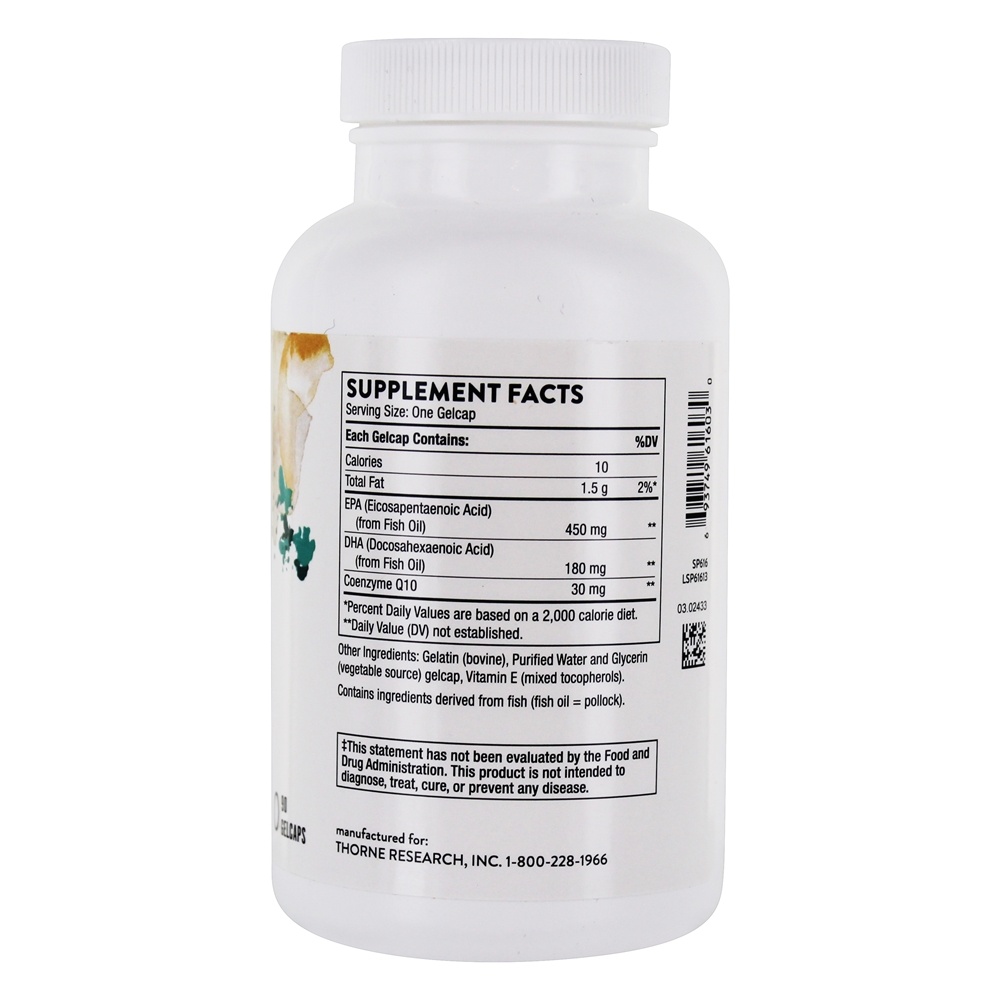 Omega - 3 com CoQ10 - 90 Gelcaps Thorne Research - Imagem 2