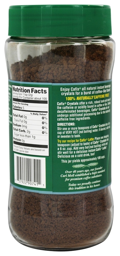 Substituto instantâneo do café dos cristais da bebida todo natural - 7.05 oz. Cafix - Imagem 2