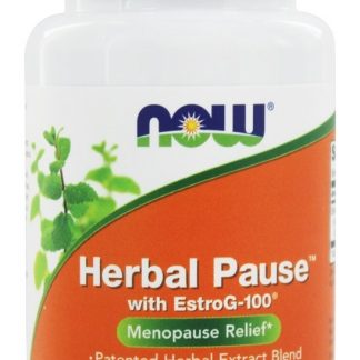 Pausa à base de ervas com EstroG-100 - Cápsulas vegetarianas 60 NOW Foods