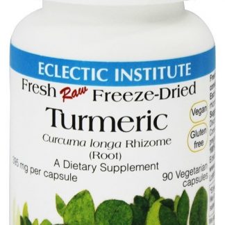 Cúrcuma raiz fresca Raw liofilizado 395 mg. - Cápsulas vegetarianas 90 Eclectic Institute