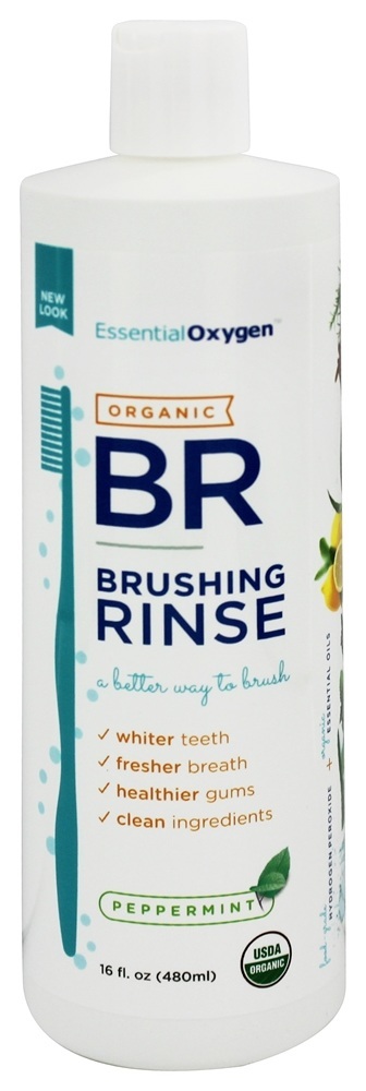 Orgânico Escovar Enxaguar Mais Bochechos Hortelã-pimenta - 16 fl. oz. Essential Oxygen