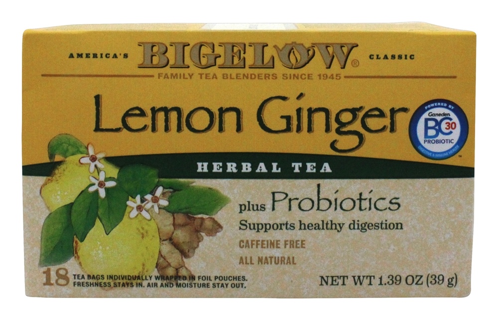 Herb Plus Probióticos Gengibre De Limão - 18 Saquinhos de Chá Bigelow Tea