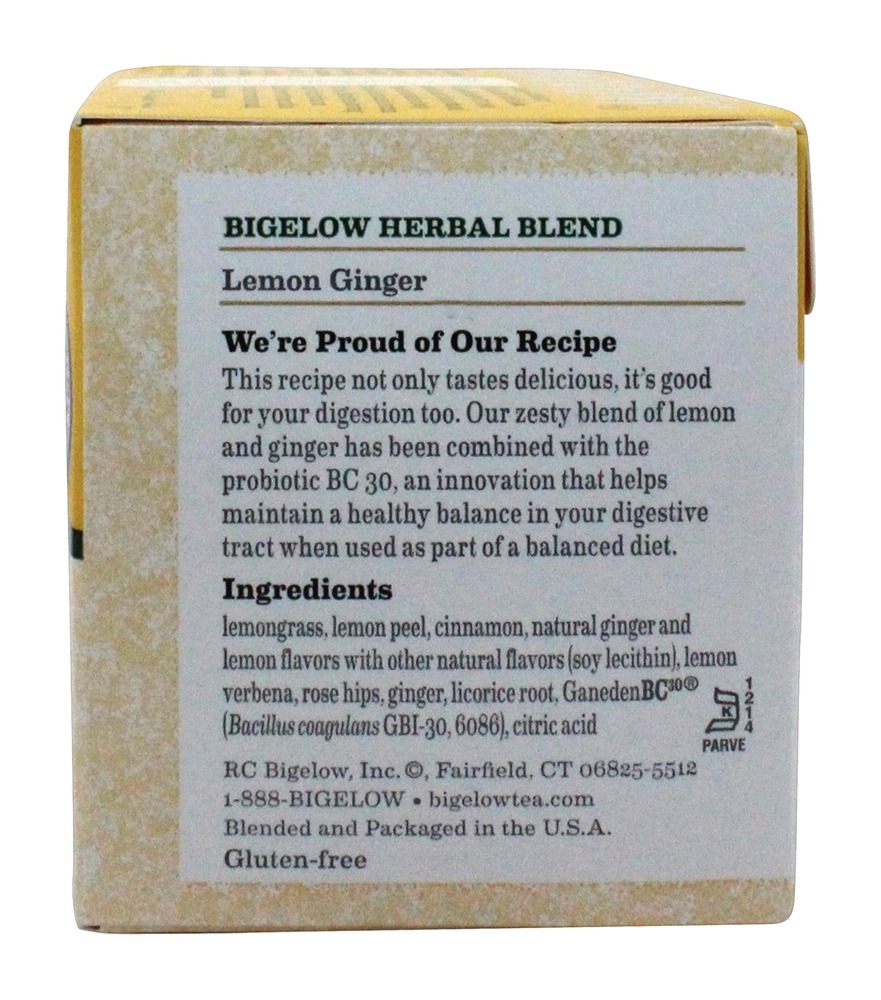 Herb Plus Probióticos Gengibre De Limão - 18 Saquinhos de Chá Bigelow Tea - Imagem 6