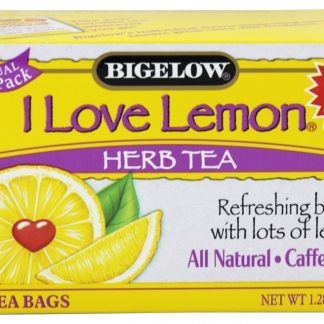 Chá de ervas com vitamina C Toda a cafeína natural livre Eu amo limão - 20 Saquinhos de Chá Bigelow Tea