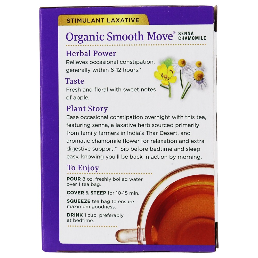 Chá de camomila Senna orgânico suave movimento - 16 Saquinhos de Chá Traditional Medicinals - Imagem 3