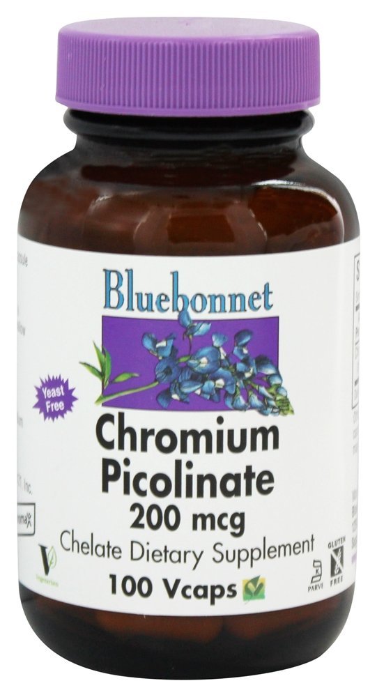 Crômio Picolinate Quelado 200 mcg. - Cápsulas vegetarianas 100 Bluebonnet Nutrition
