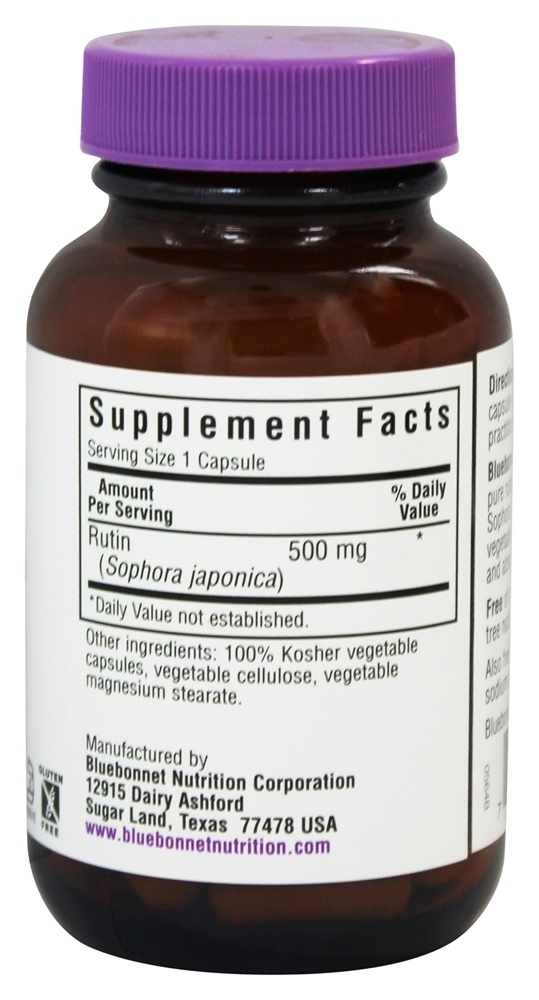 Rutina 500 mg. - Cápsulas vegetarianas 50 Bluebonnet Nutrition - Imagem 2