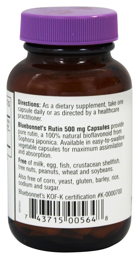 Rutina 500 mg. - Cápsulas vegetarianas 50 Bluebonnet Nutrition - Imagem 3