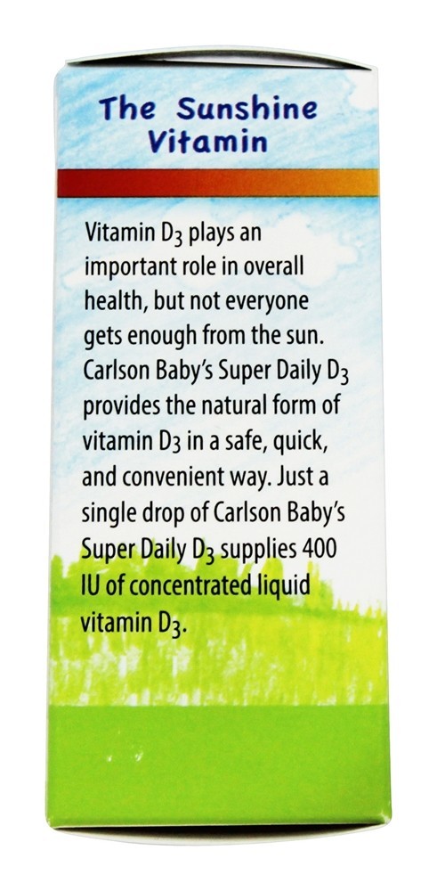Super Daily D3 Para Bebês 400 UI - 0.35 fl. oz. Carlson Labs - Imagem 4