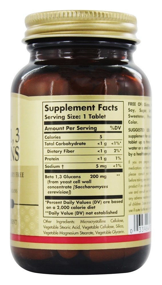 Beta 1,3 Glucans - 60 Tablet (s) Solgar - Imagem 2
